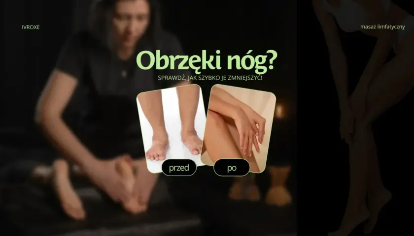 Obrzęki nóg? Zobacz, jak szybko je zmniejszyć dzięki masażowi limfatycznemu. Porównanie "przed" i "po" pokazuje efekty.