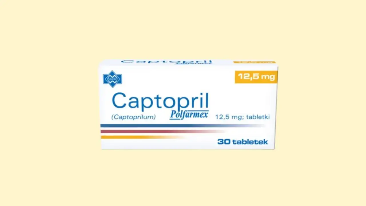 Opakowanie leku Captopril 12,5 mg, który stosuje się m.in. w leczeniu nadciśnienia.