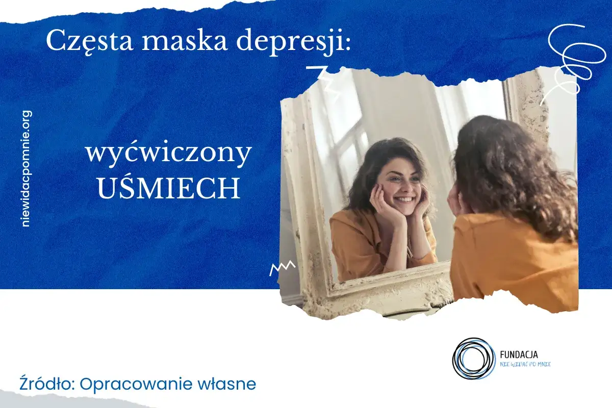osoba ukrywająca smutek za uśmiechem, depresja maskowana